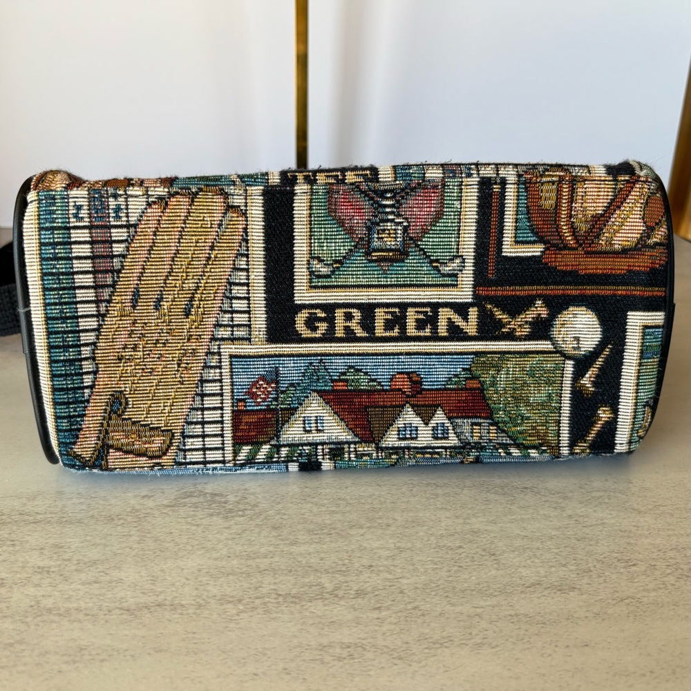 Golfer’s Gallery Vintage Tapestry Handbag Purse-Cloth Straps-Zippered Closure - Picture 5 of 9